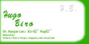 hugo biro business card